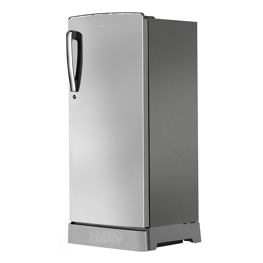 Haier 205L 2 Star Direct Cool Single Door Refrigerator with Toughened Glass Shelf & Base Drawer, comes in stylish inox steel Finish HRD-2262PIS-N